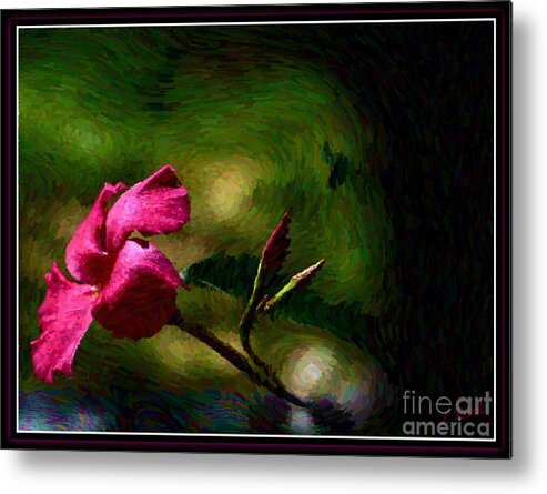 Flower Metal Print featuring the photograph Pink Bud by Leslie Revels