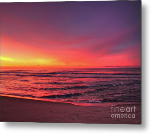 Sunrise Metal Print featuring the photograph Pink LBI Sunrise by Jeff Breiman