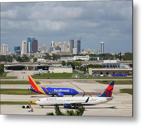 Southwest Metal Print featuring the photograph Planes by Fort Lauderdale by Dart Humeston