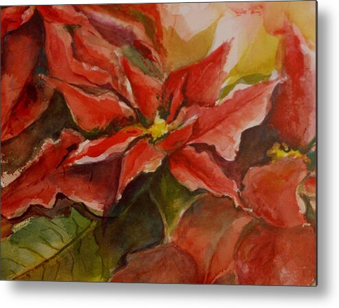 Poinsettia Metal Print featuring the painting Poinsettia by B Rossitto