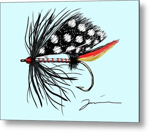Fly Metal Print featuring the painting Polka Dot Pike by Jean Pacheco Ravinski