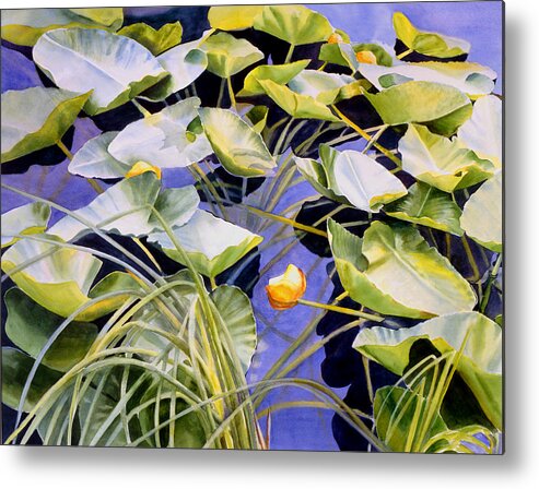Pond Metal Print featuring the painting Pond Lilies by Sharon Freeman