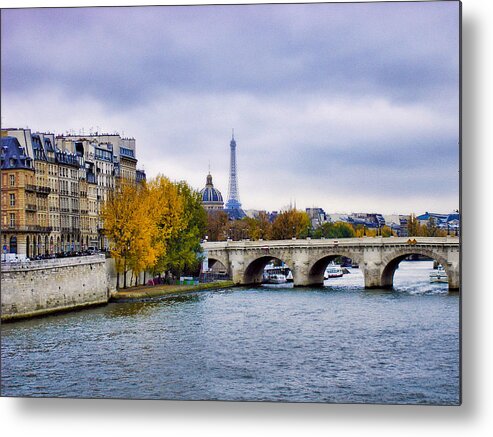 Pont Metal Print featuring the photograph Pont Neuf View of Eiffel Tower by Robert Meyers-Lussier