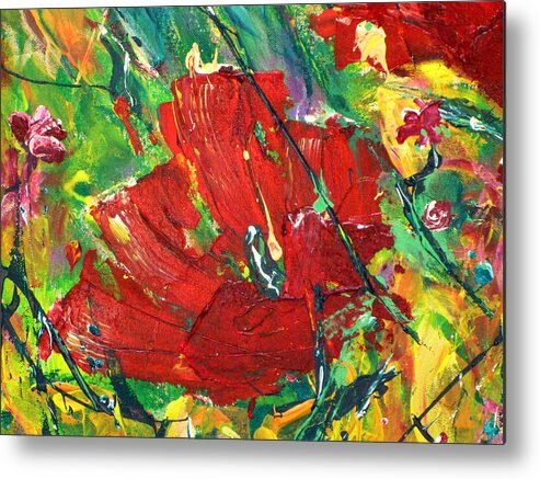 Flowers Metal Print featuring the painting Poppy II by Tracy Bonin