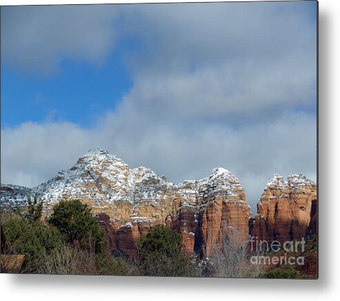 Winter Metal Print featuring the photograph Powdered Sugar Sedona Red Rocks by Mars Besso
