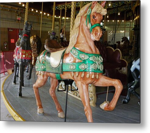 Carousel Metal Print featuring the photograph Prancing to the Music by Peggy King