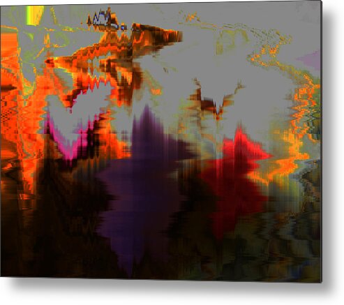 Abstract Metal Print featuring the digital art Prehistoric by Lenore Senior
