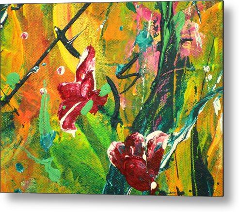 Flowers Metal Print featuring the painting Pretty Posies by Tracy Bonin