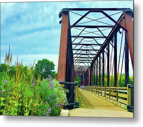 Nature Metal Print featuring the photograph Railroad Bridge Garden by Rod Whyte