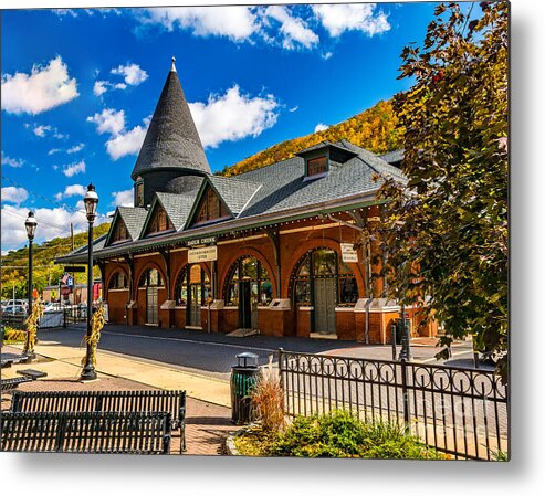 Autumn Metal Print featuring the photograph Railroad Station in Jim Thorpe by Nick Zelinsky Jr