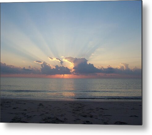 Beach Metal Print featuring the photograph Rays of Light by Sheila Silverstein
