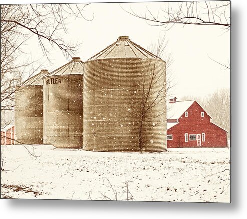 Americana Metal Print featuring the photograph Red Barn in Snow by Marilyn Hunt
