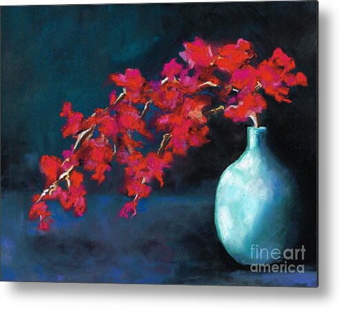 Flowers Metal Print featuring the painting Red Flowers by Frances Marino