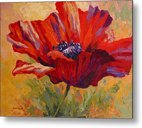 Poppies Metal Print featuring the painting Red Poppy II by Marion Rose