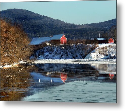 Connecticut River Metal Print featuring the photograph Reflecting on Farms by Connecticut by Nancy Griswold