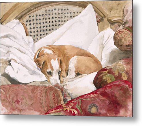 Dog Metal Print featuring the painting Regal Beagle by Debra Jones