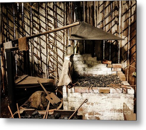 Relics From Rural Australia Series Images By Lexa Harpell Metal Print featuring the photograph Retired Blacksmith by Lexa Harpell