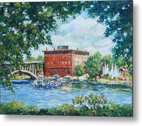 Ingrid Dohm Metal Print featuring the painting Rever's Marina by Ingrid Dohm