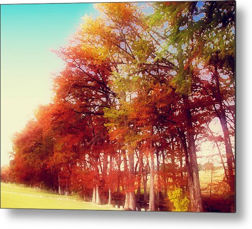 Landscape Metal Print featuring the digital art Rhapsody in Fall by Wendy J St Christopher