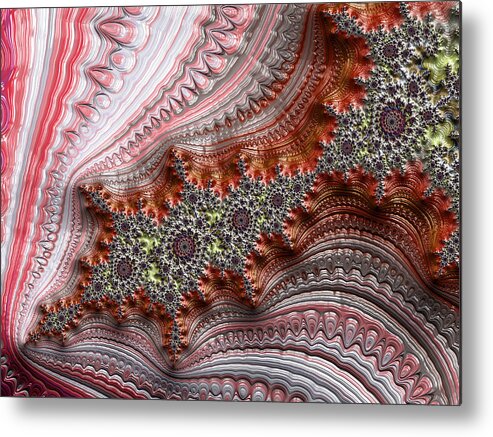 Abstract Metal Print featuring the digital art Ribbon Candy Crystals by Michele A Loftus