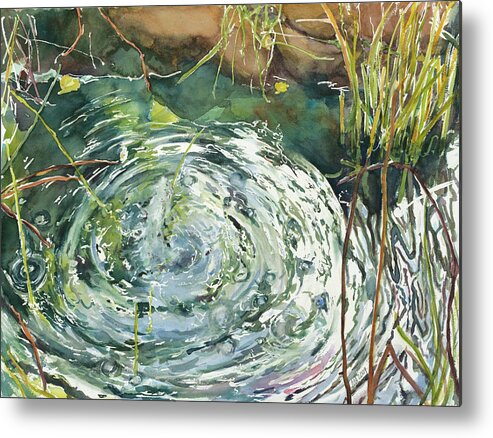 Water Metal Print featuring the painting Ripple Pond by Madeleine Arnett