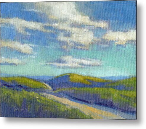 Landscape Metal Print featuring the painting Road to the Sky by Konnie Kim