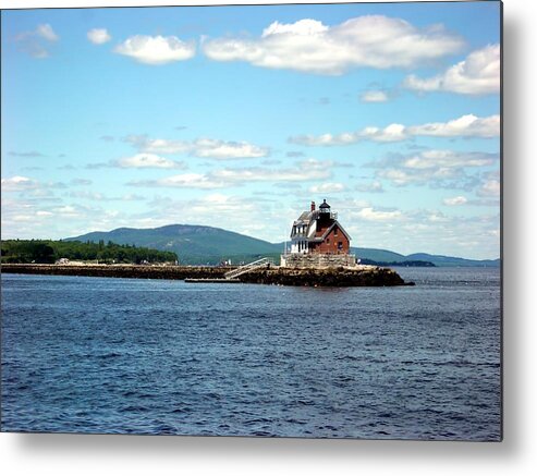 Lighthouse Metal Print featuring the photograph Rockland Breakwater Lighthouse by Jonathan Sabin