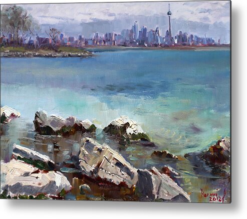 Toronto Metal Print featuring the painting Rocks n' the City by Ylli Haruni