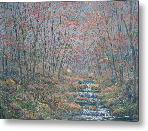 Painting Metal Print featuring the painting Rocky Forest. by Leonard Holland