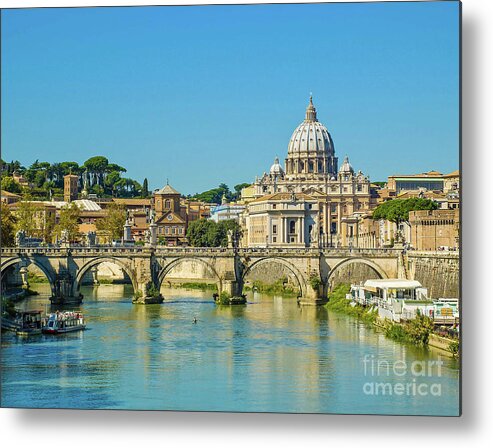 Rome Metal Print featuring the photograph Rome Tiber River by Maria Rabinky