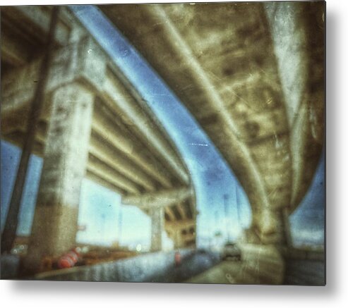 Overpass Metal Print featuring the photograph Rooftop Traffic by Mark Ross