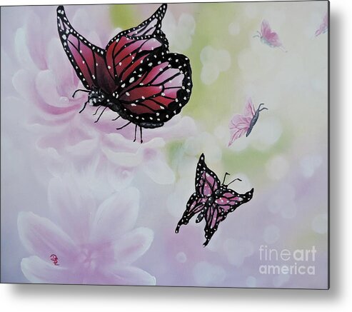 Pinks Metal Print featuring the painting Rose Colored Glasses by Dianna Lewis