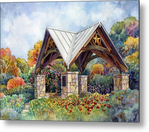 Rose Metal Print featuring the painting Rose Garden by Hailey E Herrera
