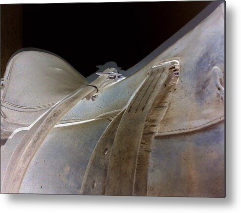 Orphelia Aristal Metal Print featuring the photograph Rustic Horse Saddle by Orphelia Aristal