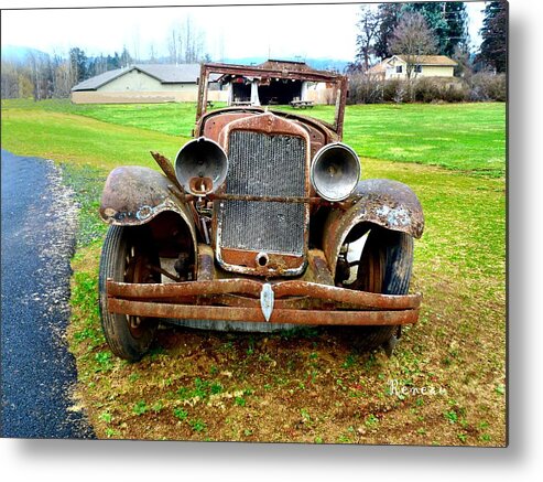 Autos Metal Print featuring the photograph Rusty Antique Auto 2 by A L Sadie Reneau