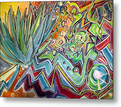 Aloe Vera Metal Print featuring the painting Sacred Agave by Steven Holder