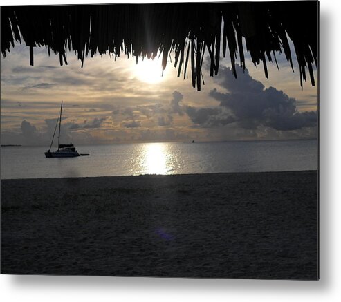 Beach Metal Print featuring the photograph Sailing into the Night by Joe Burns