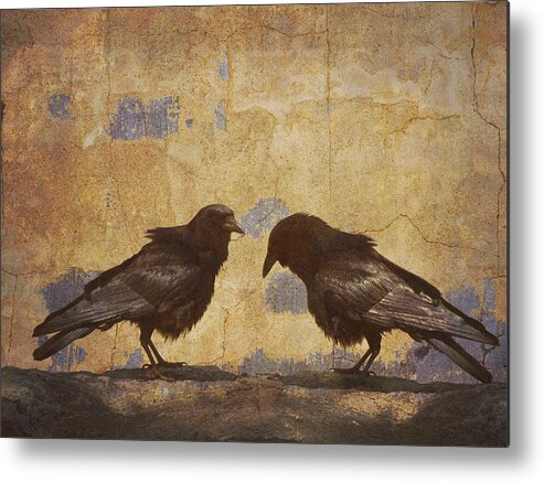 Crow Metal Print featuring the photograph Santa Fe Crows by Carol Leigh