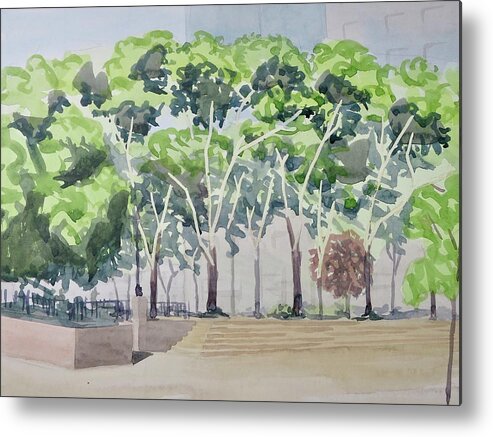 Watercolor Metal Print featuring the painting Sara D Roosevelt Park by Bethany Lee