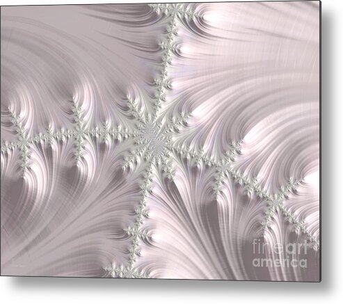 Fractal Metal Print featuring the digital art Satin by Elaine Teague