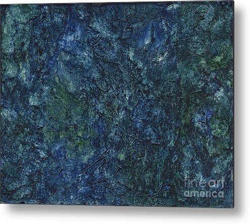 Deep Blue Metal Print featuring the painting Sea Blue, Sea Green by Conni Schaftenaar