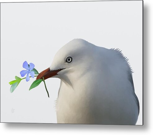 Seagull Metal Print featuring the painting Seagull by Ivana Westin