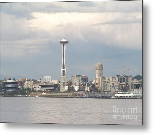 Landscape Metal Print featuring the photograph Seattle Skyline Space Needle by Carol Riddle