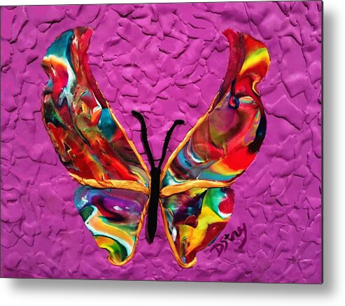 Butterfly Metal Print featuring the mixed media Selaras by Deborah Stanley