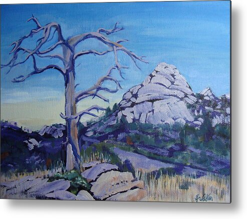 Landscape Metal Print featuring the painting Sentinel by Judy Fischer Walton