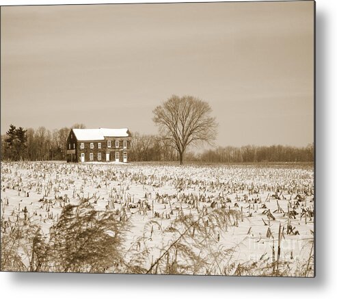 Landscape Metal Print featuring the photograph Sepia Molly Pitcher Home by Andrew Kazmierski
