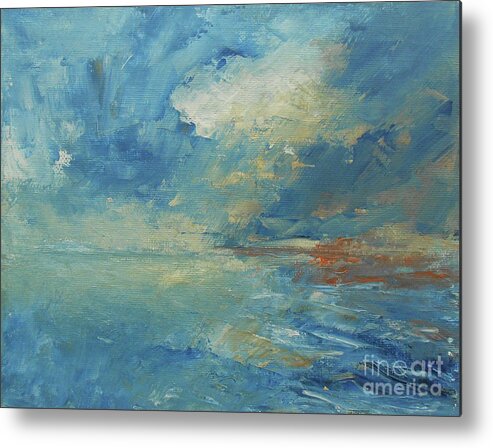 Abstract Metal Print featuring the painting September Sunset by Jane See