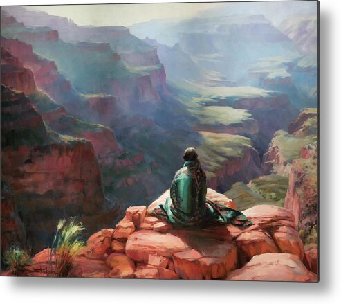 Southwest Metal Print featuring the painting Serenity by Steve Henderson