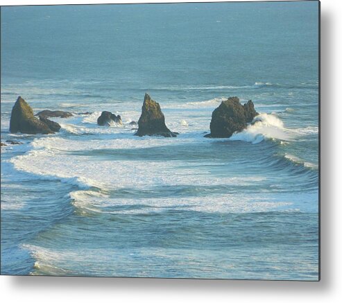 Oregon Metal Print featuring the photograph Shadowed Waves by Gallery Of Hope 