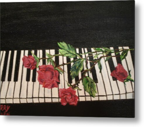 Piano Metal Print featuring the painting Sisters by Terry Lash